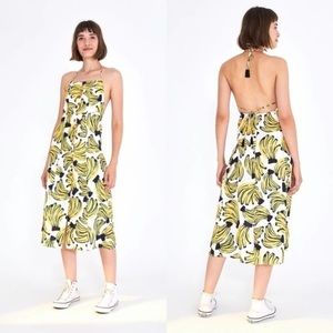 Farm Rio Bossa Midi Dress w/ Banana print